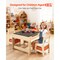 White Kids Table and 2 Chairs Set with Storage Box for Art and Learning